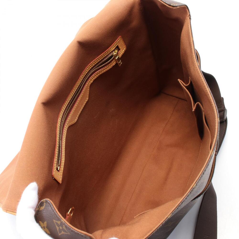 Louis Vuitton Canvas Brown Bag Shoulder Leather Monogram Abesses